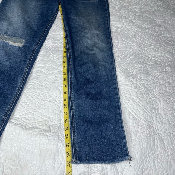 KUT from the Kloth Straight Leg High Rise Jeans Button Fly Distressed 8L - Picture 13 of 14